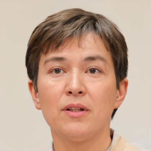 Neutral white adult male with short  brown hair and brown eyes