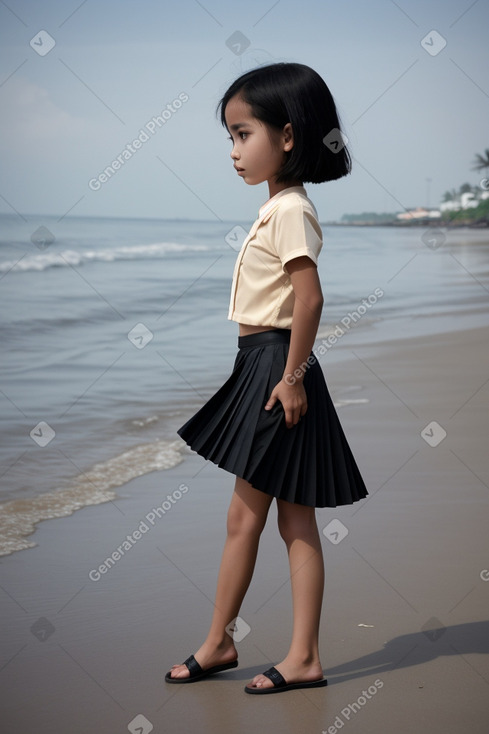 Indonesian child girl with  black hair