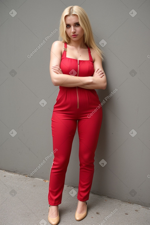 Albanian adult female with  blonde hair