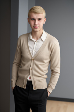 Belarusian young adult male with  blonde hair