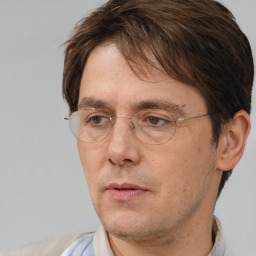 Neutral white adult male with short  brown hair and brown eyes