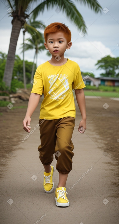 Filipino child boy with  ginger hair