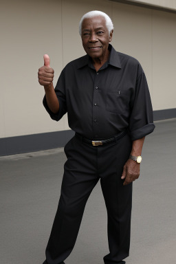 African american elderly male with  black hair