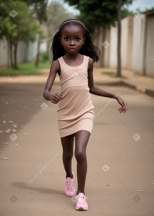 Kenyan child girl with  brown hair