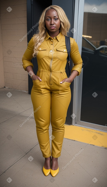 African american adult female with  blonde hair