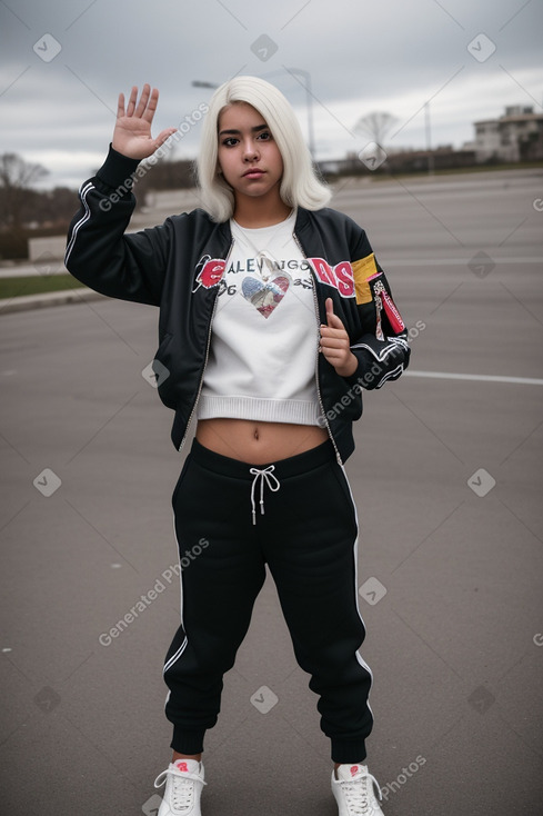 Venezuelan teenager girl with  white hair