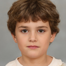 Neutral white child male with short  brown hair and brown eyes