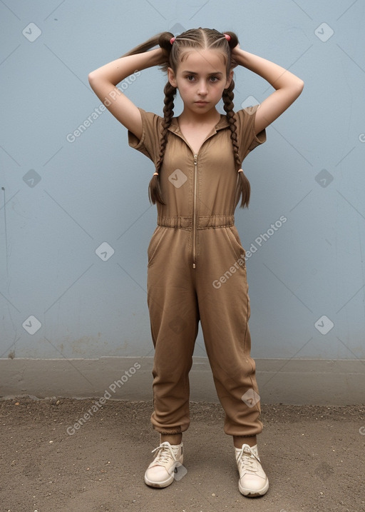 Uruguayan child girl with  brown hair