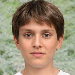 Neutral white child male with short  brown hair and brown eyes