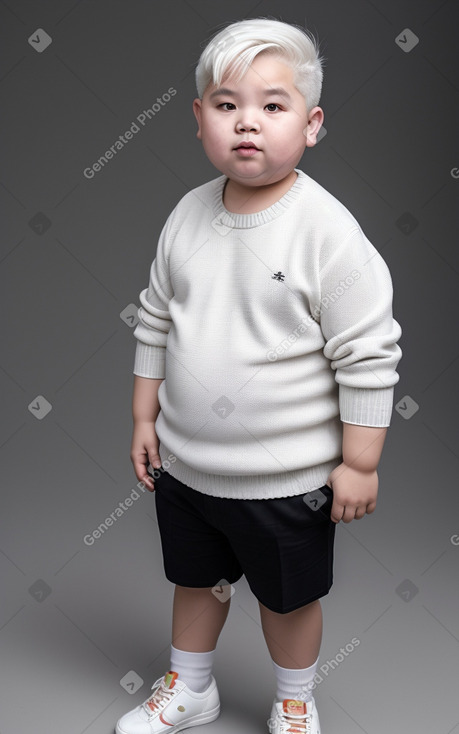 Chinese child boy with  white hair