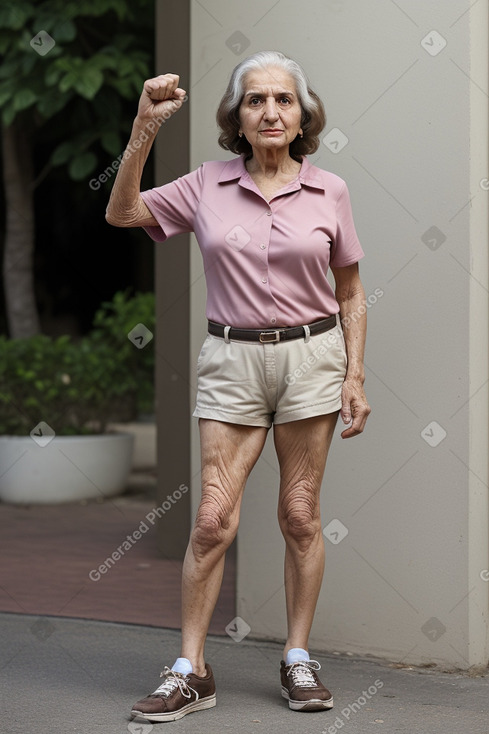 Lebanese elderly female with  brown hair