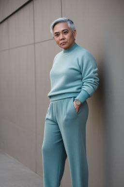 Filipino adult non-binary with  gray hair