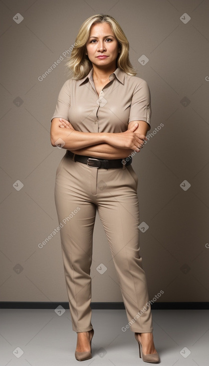 Peruvian middle-aged female with  blonde hair