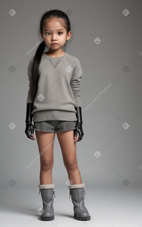 Indonesian child female with  gray hair