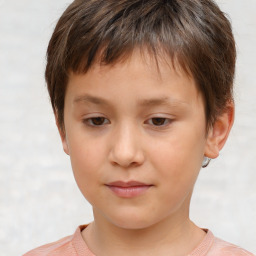 Neutral white child male with short  brown hair and brown eyes