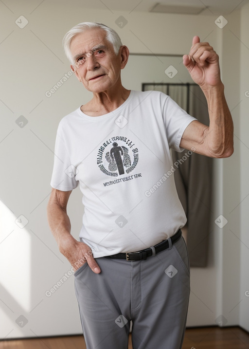 New zealand elderly male with  white hair