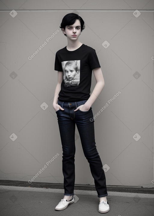 Teenager boy with  black hair