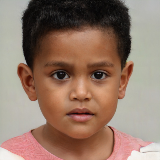 Neutral black child male with short  brown hair and brown eyes