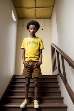 Ethiopian teenager boy with  brown hair