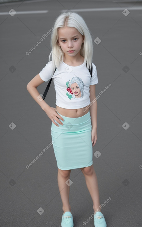 Hungarian child girl with  white hair