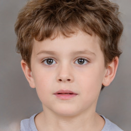 Neutral white child male with short  brown hair and brown eyes