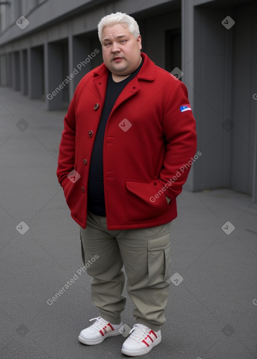 Russian middle-aged male with  white hair