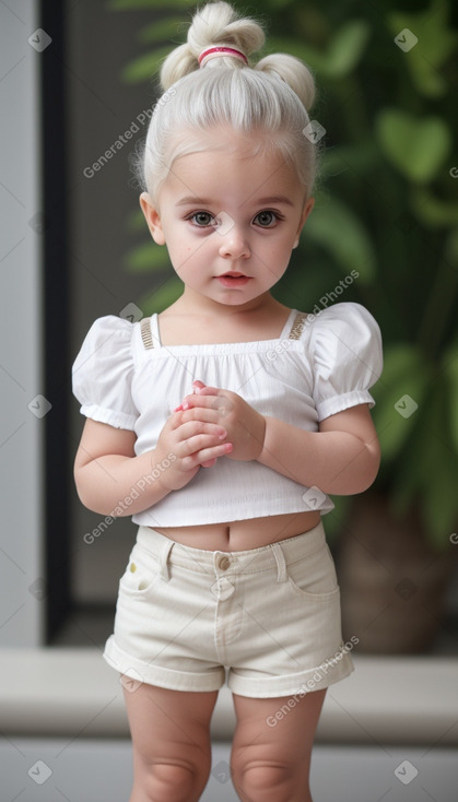 Macedonian infant girl with  white hair