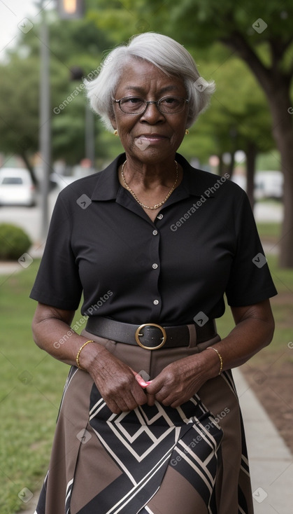 African american elderly female with  black hair