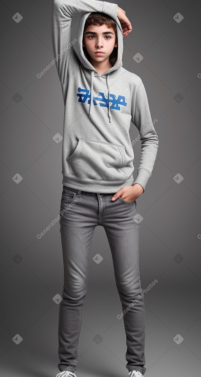 Israeli teenager boy with  gray hair