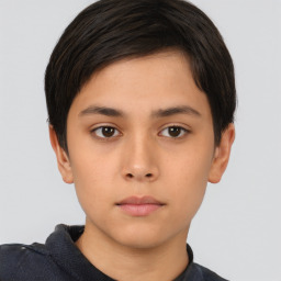 Neutral asian young-adult male with short  brown hair and brown eyes