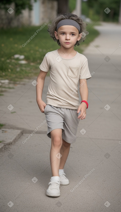 Croatian child boy with  gray hair