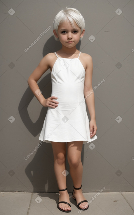 Mexican child female with  white hair