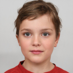 Neutral white child male with short  brown hair and brown eyes