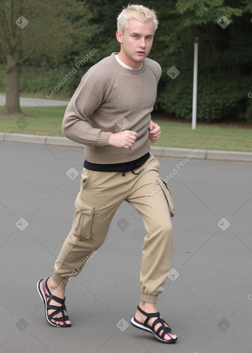 British adult male with  blonde hair