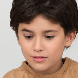 Neutral white child female with short  brown hair and brown eyes