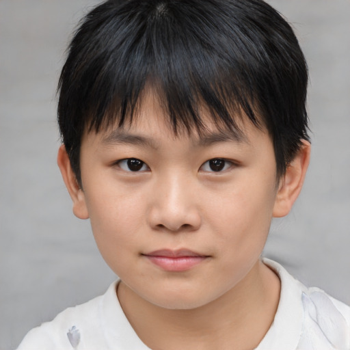 Neutral asian child female with medium  brown hair and brown eyes