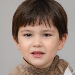 Neutral white child male with short  brown hair and brown eyes