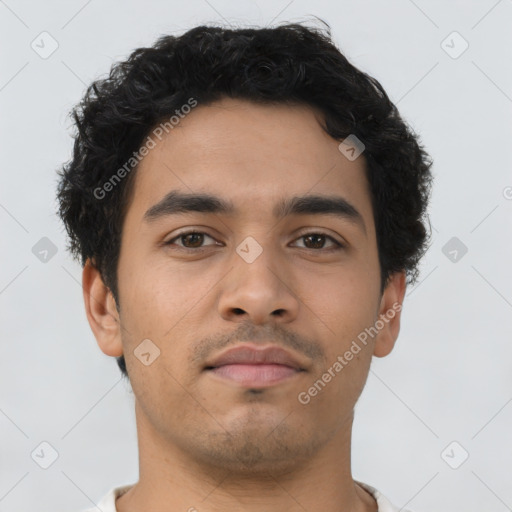 Neutral asian young-adult male with short  brown hair and brown eyes