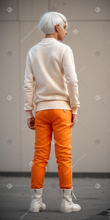 Bahraini teenager boy with  white hair