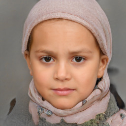 Neutral white child female with short  brown hair and brown eyes