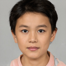 Neutral white young-adult female with short  brown hair and brown eyes