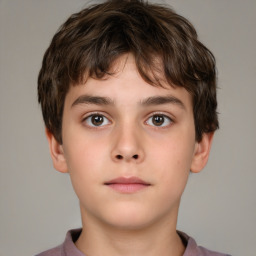 Neutral white child male with short  brown hair and brown eyes