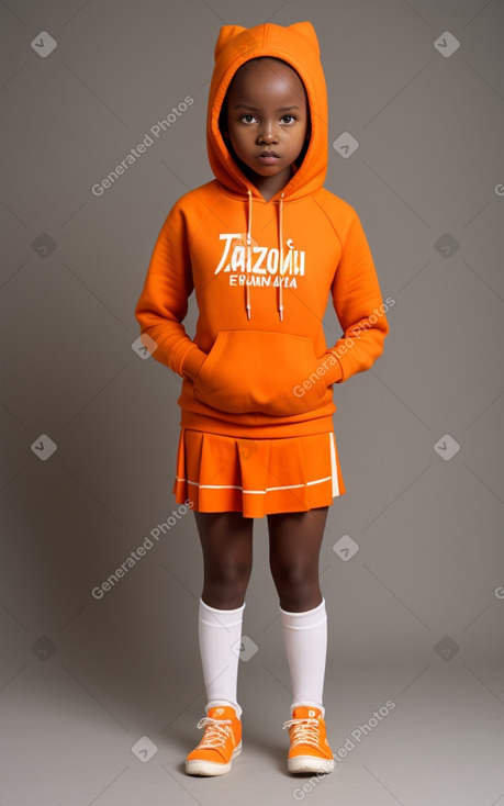 Tanzanian child girl with  brown hair