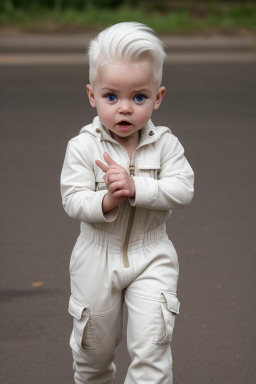 African infant boy with  white hair