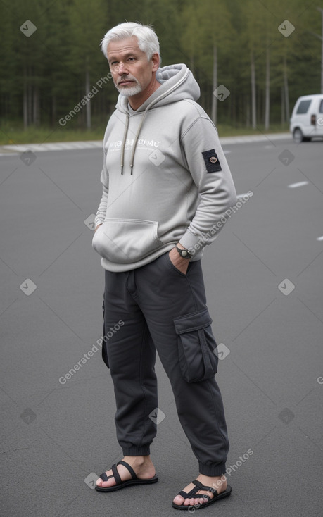 Norwegian middle-aged male with  white hair