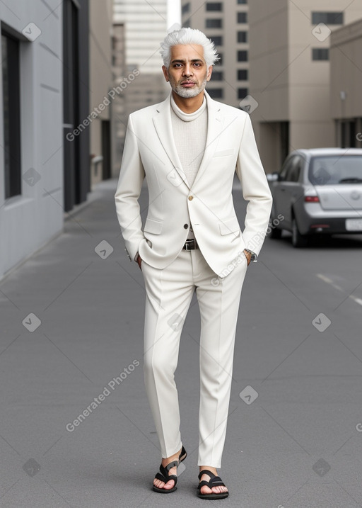 Arab 45 years male with  white hair