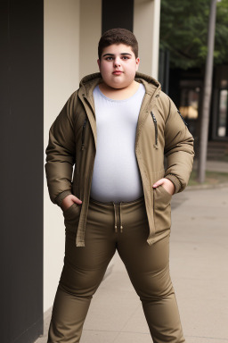 Lebanese teenager boy with  brown hair