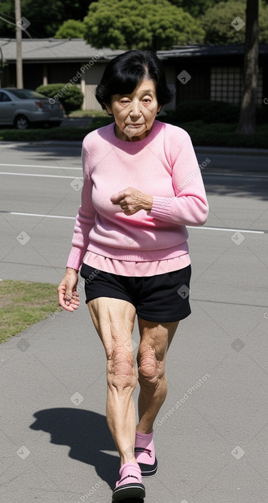 Japanese elderly female with  black hair