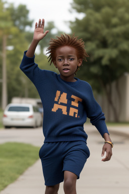 African american child male with  ginger hair