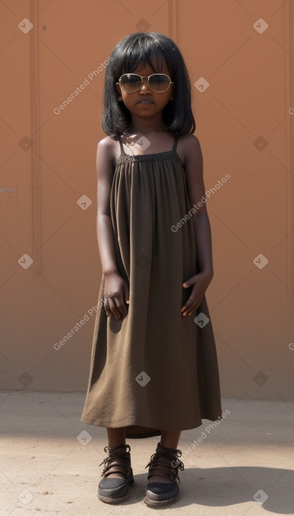 Ethiopian infant girl with  black hair